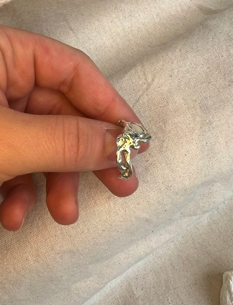 Handmade Opal Ring – Organic Sterling Silver Artisan Design | Raw Natural Australian Opal Jewellery