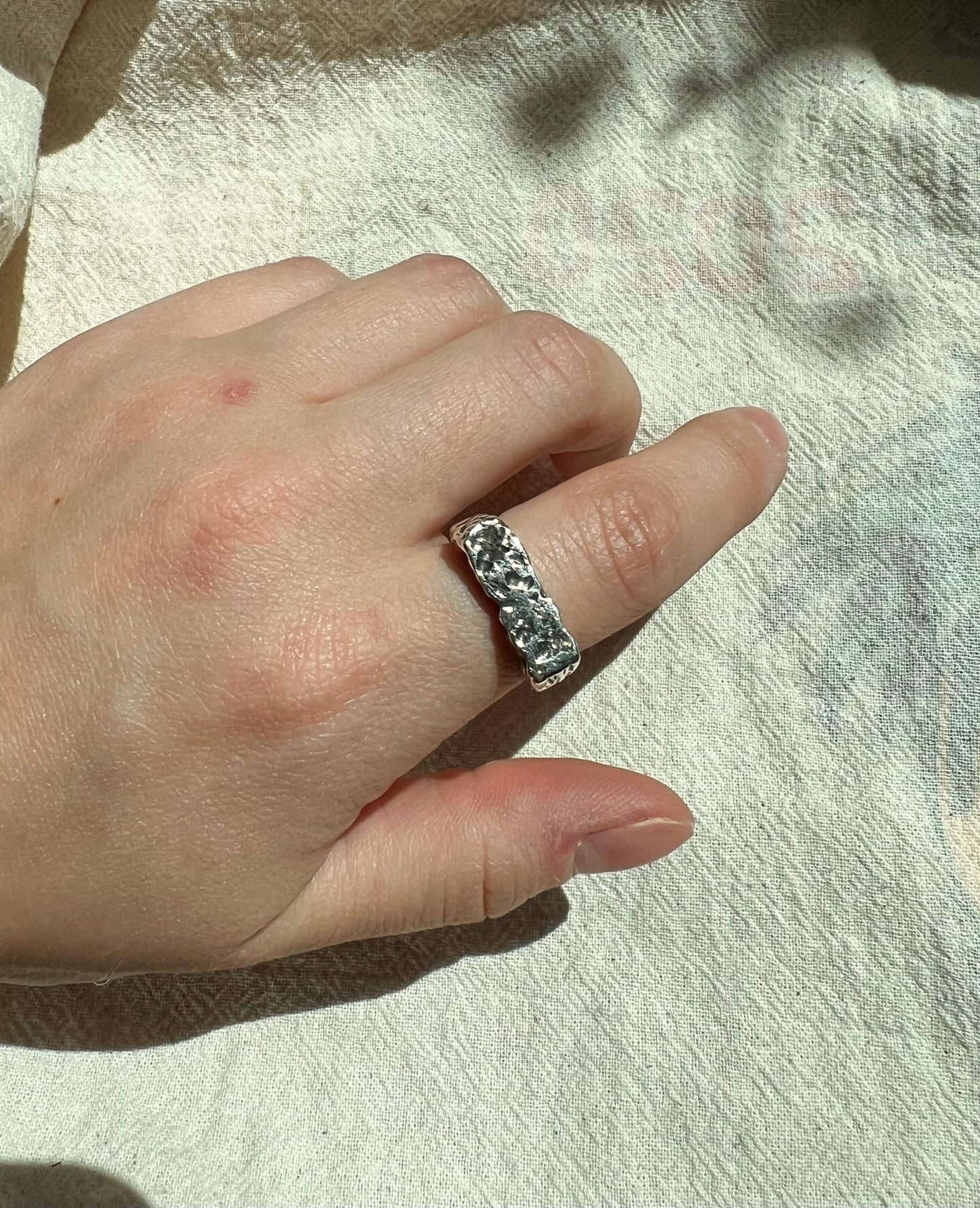 Organic Signet Ring Unisex– Handmade Sterling Silver Textured Ring | Artisan Statement Jewellery