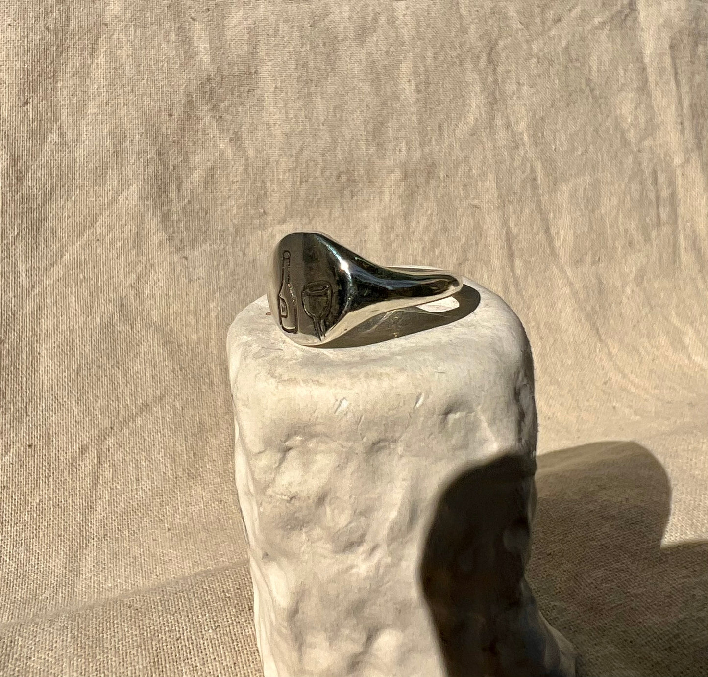 Wine Night Signet Ring - Handmade - One of a Kind
