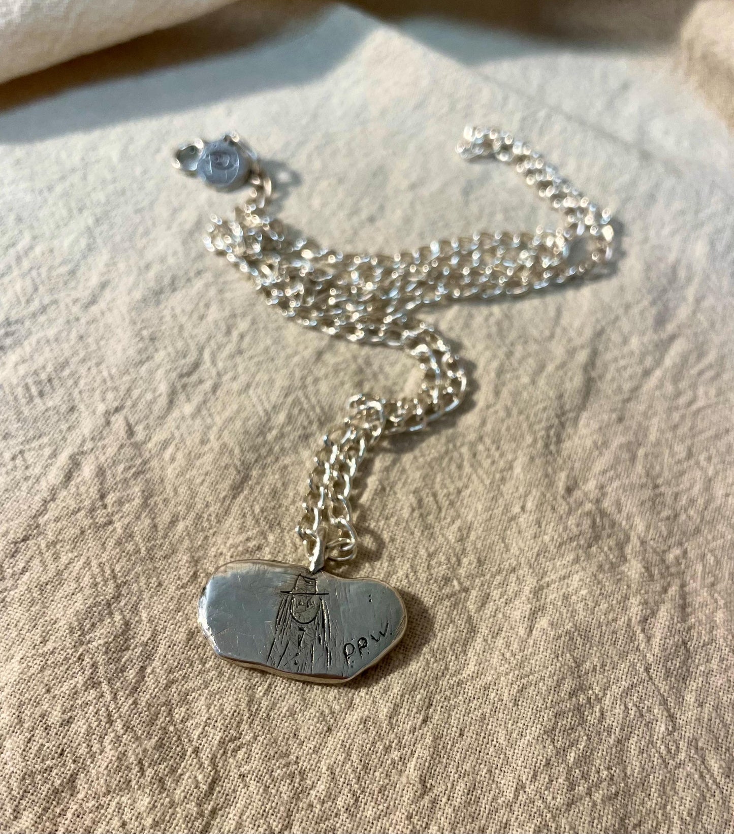 Custom Memory Pendant – Handmade Abstract Design in Sterling Silver
