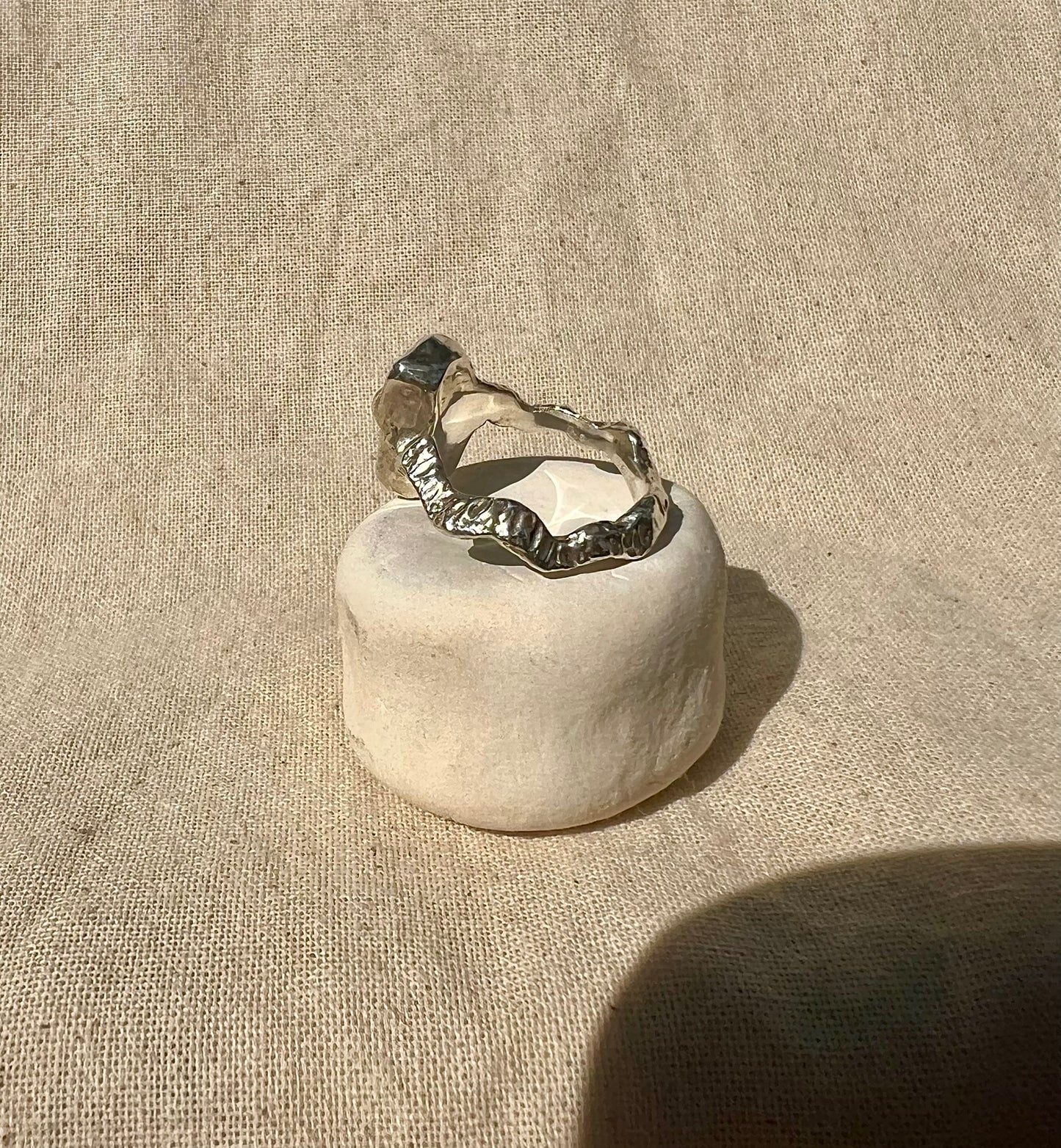Pink Tourmaline Ring – Organic Handmade Sterling Silver