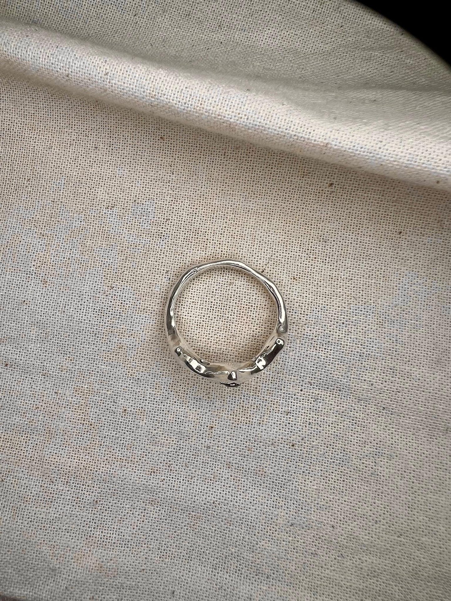 Purple CZ Starry Ring – Handmade Sterling Silver Celestial Ring | Organic Silver Jewellery UK