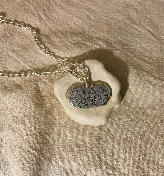 Custom Memory Pendant – Handmade Abstract Design in Sterling Silver