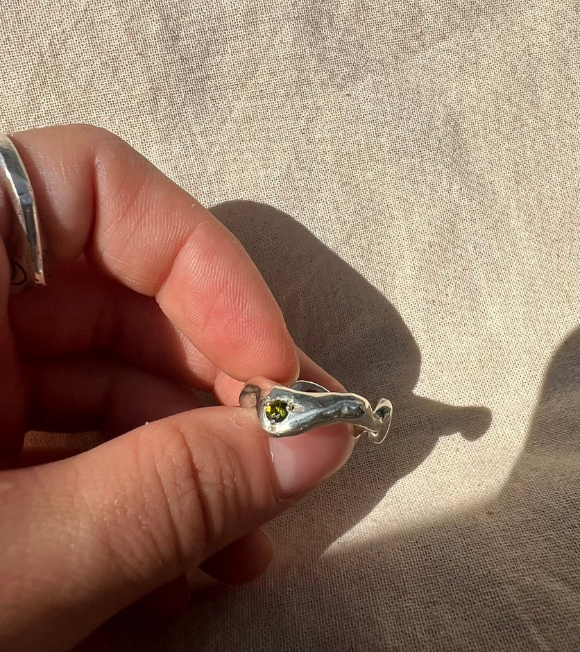 Organic Wave with Olive Green CZ
