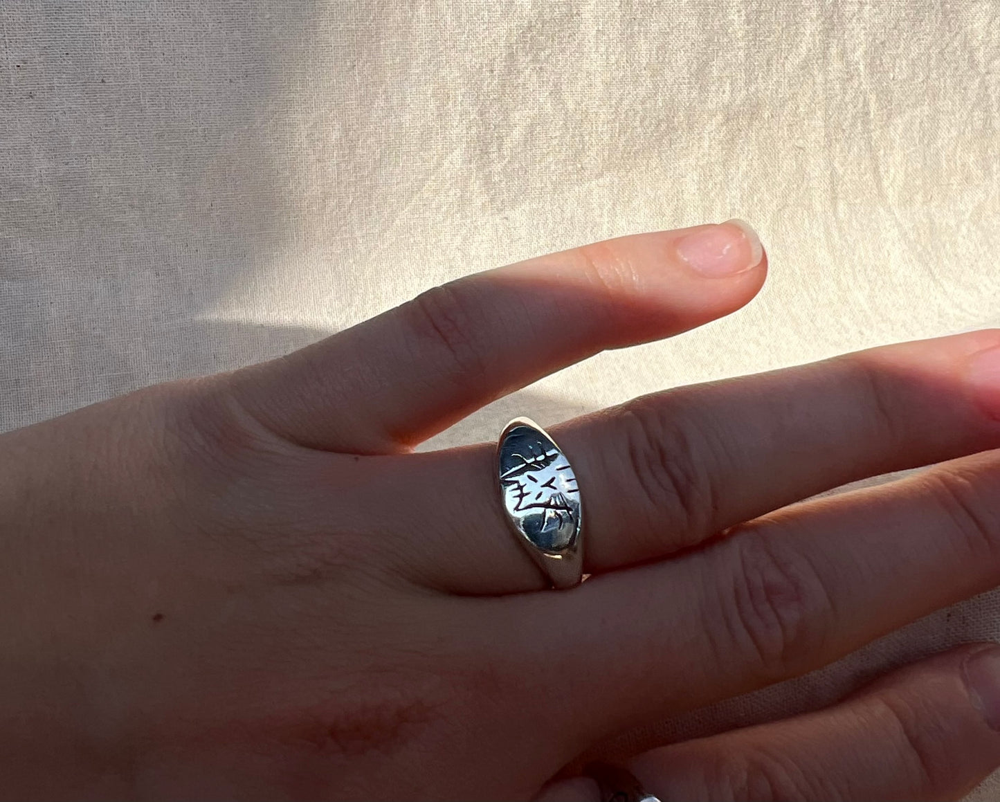 Upset Kitty Signet Ring - Handmade in Sterling Silver - One of a Kind