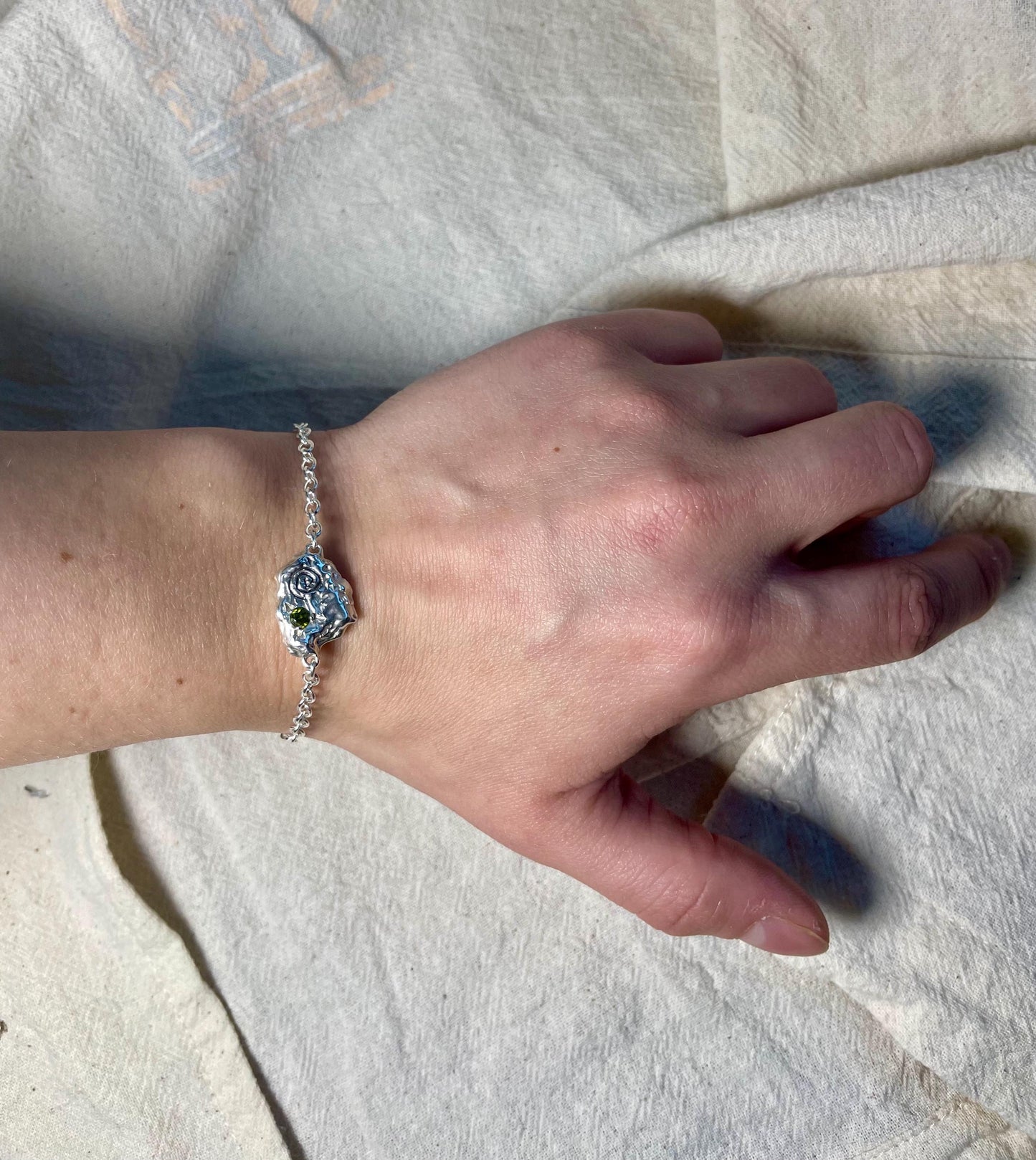 Spiral Silver Bracelet – Handmade Textured Sterling Silver Bracelet | Organic Textured Silver Jewellery