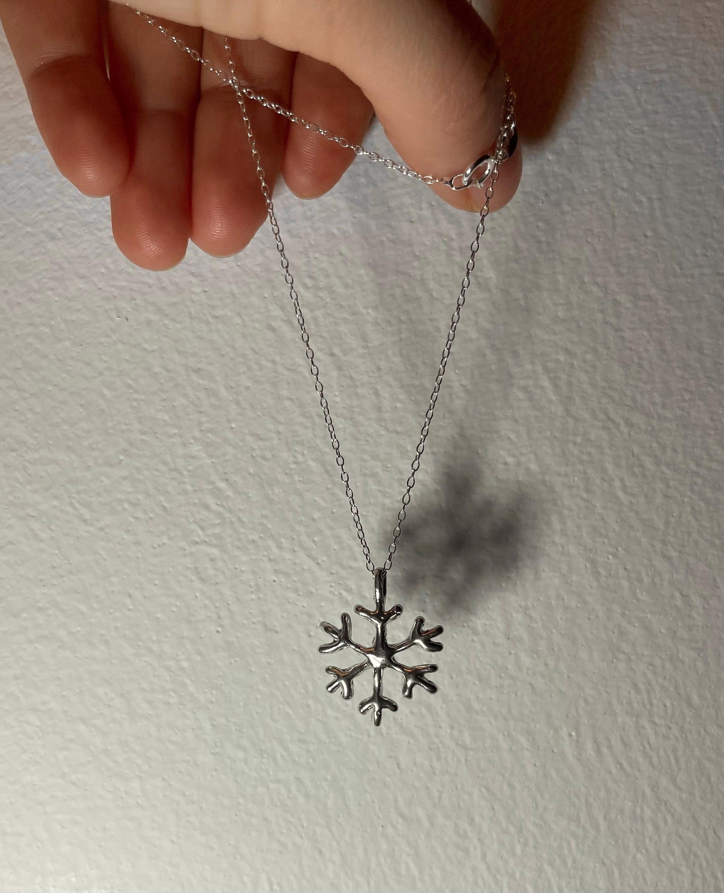 Snowflake Silver Necklace – Delicate Sterling Pendant | Winter Handmade Gift